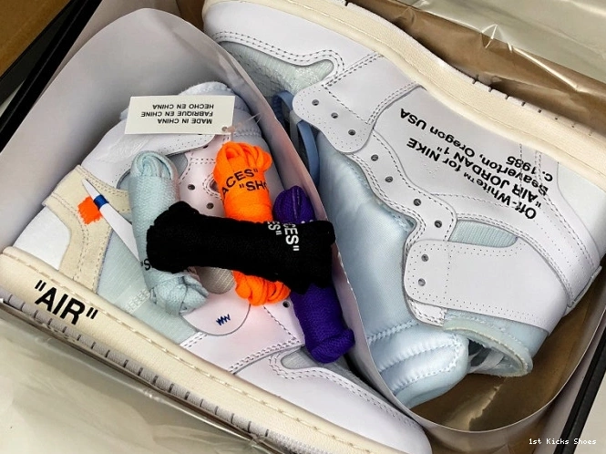 1st Kicks Jordan High Off-White Retro 1 AQ0818-100 White Air 0723